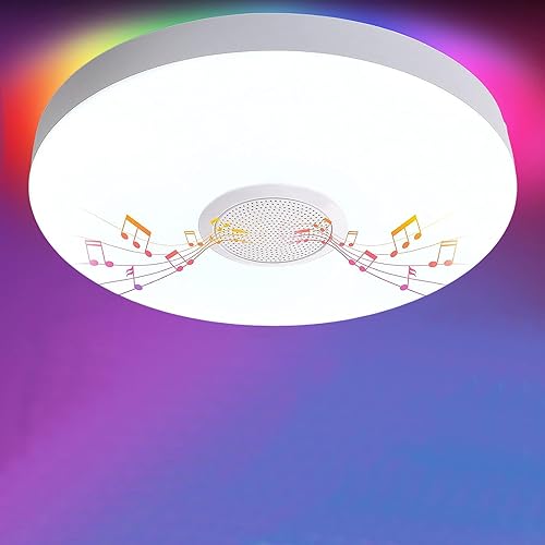 TOPBOS 30W LED Deckenleuchte Dimmbar mit Bluetooth Lautsprecher,LED...