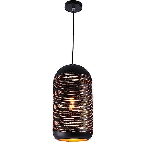 Lustre exotiq métallique noir E27 luminaire suspendu rétro