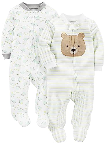 Image of Simple Joys by Carter's unisex-baby Neutral 2-pack Cotton Footed Sleep and Play