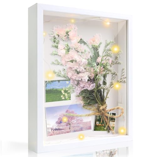 3D Bilderrahmen zum Befüllen mit LED Licht Tiefen Rahmen 25x20 cm für...
