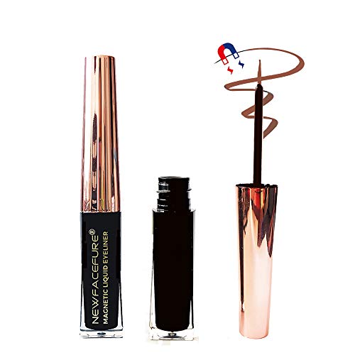 Newfacefure Magnetic Eyeliner, High-end Formula Magnetic Liquid Eye Liner Pen, Waterproof and No Smudge with Natural Look Eye Makeup Liner, Use with Magnets Lashes (Brown)