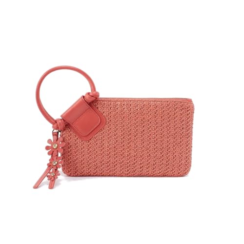 Image of HOBO Sable Leather Wristlet Clutch with Circular Handle, Zippered Closure, Credit Card Organizer, & Interior Zip Pocket