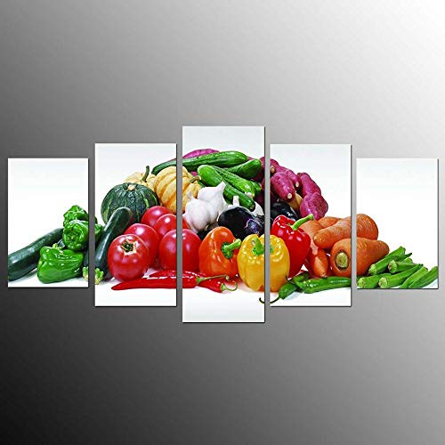 Impression sur toile de légumes 5 pièces image sur verre pour salon