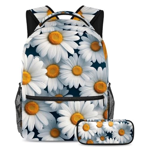 Sac à dos d'école fleurs sauvages grand format résistant contre le mal de dos