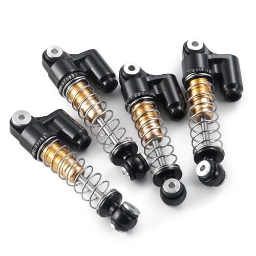 Amortisseurs pour Axial SCX24 1/24, suspension en aluminium fileté robuste jaune
