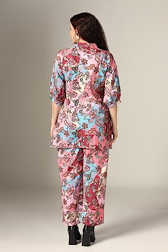 Dhruvi Trendz Womens Rayon Co-Ord Set Regular Fit Kurta Set 4 (Dt-K-W1712&Tr809_Peach_3Xl)
