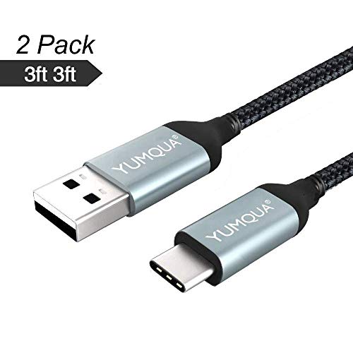 YUMQUA 2 Pack 1M USB C Cable, Braided USB C Charging Cable Lead for Samsung A40 / A50 / A70 / A20e / A90, Samsung S10 S9 S8 Plus/Samsung Note 8 Note 9/Samsung A8 2018