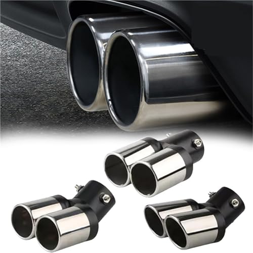 Silenciador de coche para personalizar el tubo de escape con doble salida de acero 3