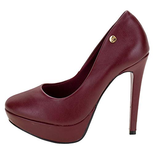 Sapato Feminino Salto Alto Via Marte - 20905 VINHO