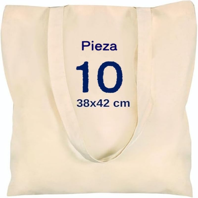 Consejos para Comprar Bolsas y cestas de la compra para comprar online. 50 MUSCUC Tote bags Ecológic 10 pcs, Bolsa de compras, Bolsa de Yute de Algodón con Dos Asas Largas,Robusto y Duradero, Pintura libre, Bolsas de Lona para el trabajo, viajes y...
