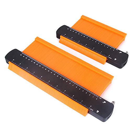JTRHD Measuring Layout Tool Plus Wide-band Lock Profile Ruler Adjustable Measuring Radian Ruler for Carpenter Engineer Craftsmen (Color : Orange, Size : One size)
