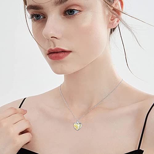 Cremation Jewelry for Ashes 925 Sterling Silver Sunflower/Rose/Cross/Paw Print/Crystal/Swan/Hamsa Hand/Koala/Clover/Bar Urn Necklace for Human Pet Ashes Keepsake Memorial Jewelry Gifts for Women Girls4