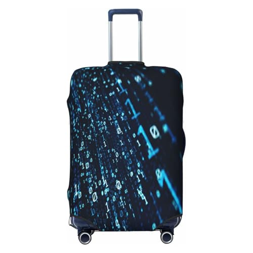 Data Binary Code Luggage Cover for Suitcase, Suitcase Cover Protector Fit 25-28 Inch Luggage Travel Accessories, L