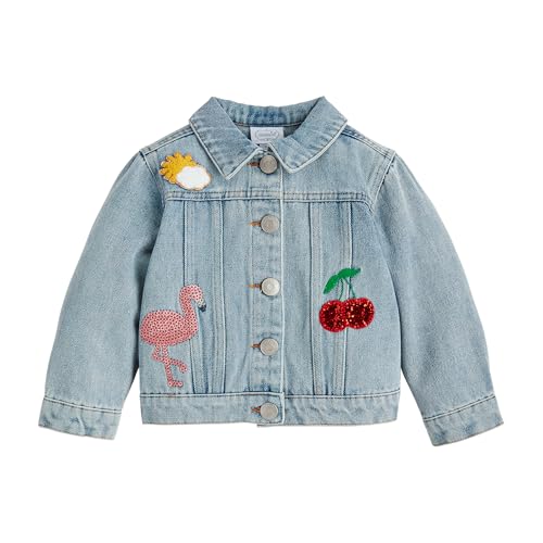 Mud Pie Girls Children's Glitter Patch Denim Jacket