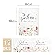 BETESSIN 12x Windlicht Tischdeko Hochzeit - Schön DASS du da bist - Lichthülle mit Blumenmotiv - Windlichter Tischdekoration für Geburtstag, Hochzeit, Taufe, Babyparty, Frühling, Ostern UVM.
