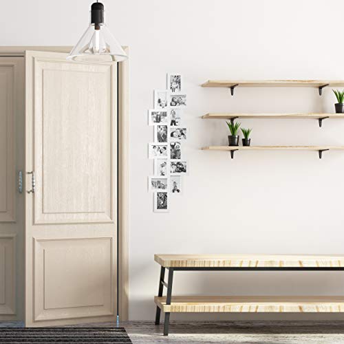 Relaxdays Bilderrahmen Collage, Bildergalerie 14 Bilder, Fotorahmen zum Aufhängen, mehrere Fotos, HxB: 118x36 cm, silber – Bild 4