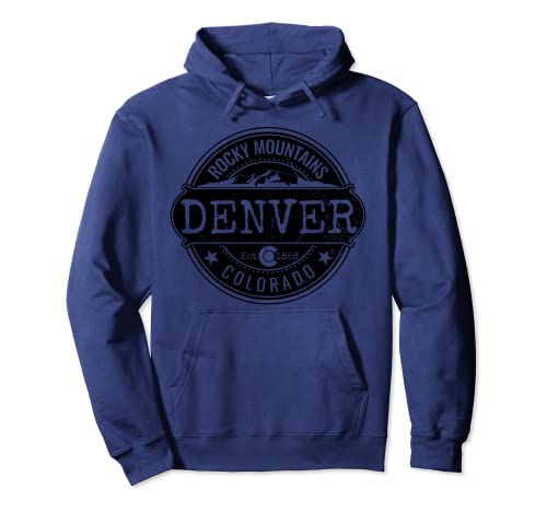 Denver Colorado Rocky Mountains Vintage envejecido recuerdo Sudadera con Capucha