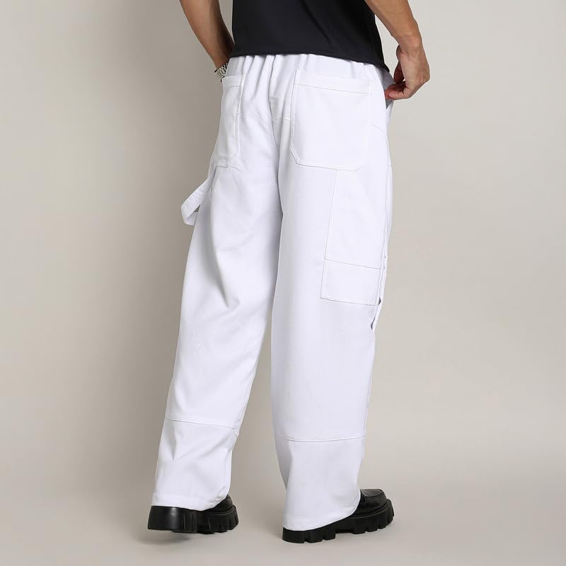 Image of CAHOOT Men's Cargo Trousers for Casual Wear | Mid-Rise | Relaxed Fit | Button Closure | Cargo Pants Crafted with Comfort Fit for Everyday Wear