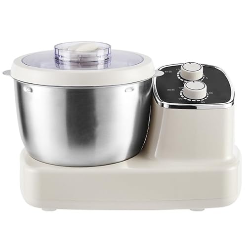 Amasadora de masa, mezclador de masa de 5 l/7 l con fermentación termostática y temporizador, amasadora de masa de pizza de 500 W, mezclador de harina de acero inoxidable para hornear en la cocina
