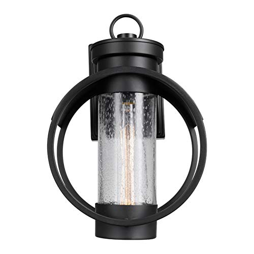Globe Electric Vintage 1-Light Matte Black Balvin Wall Sconce