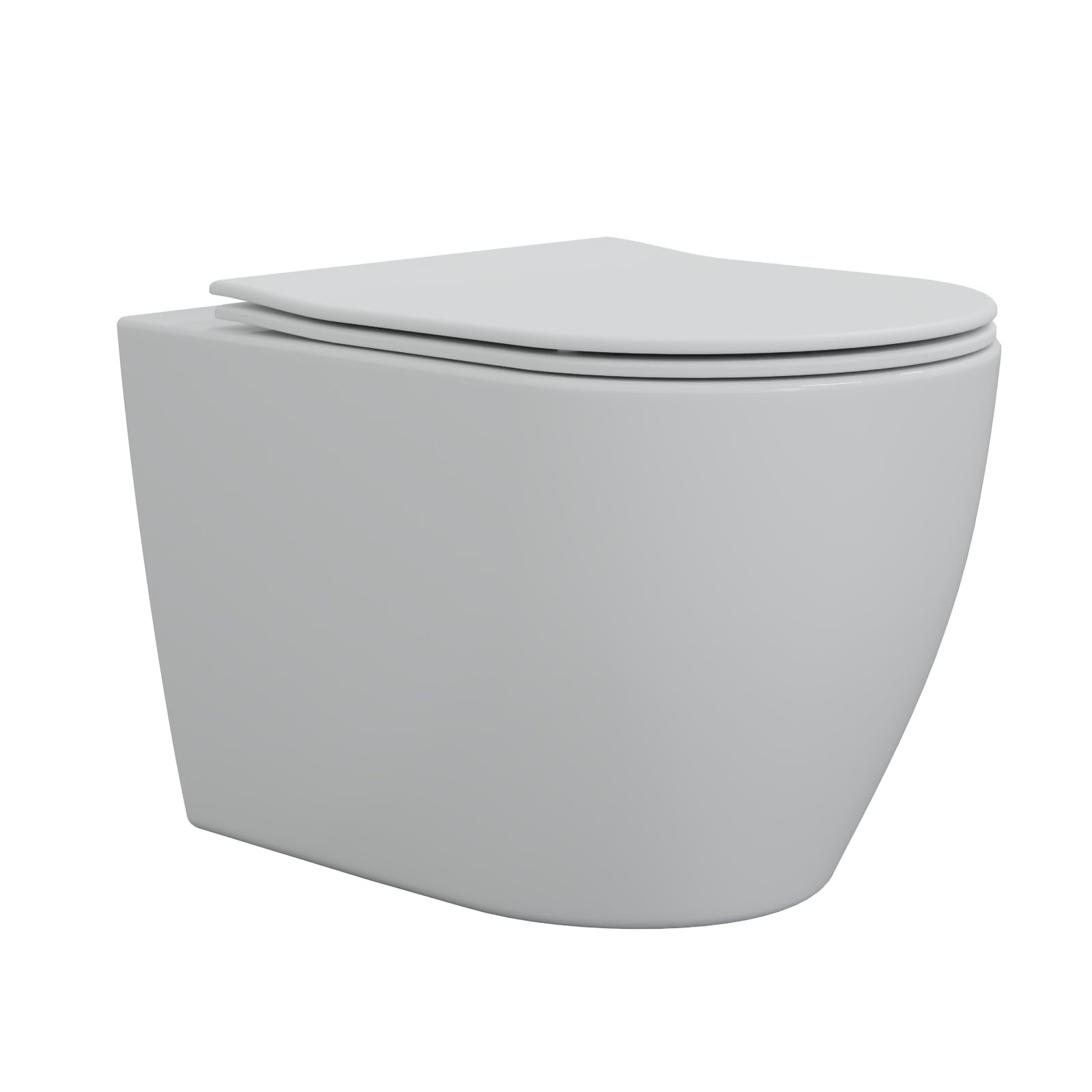 WC sospeso senza bordi di risciacquo Nano Lotus effetto soft-close, montaggio a parete
