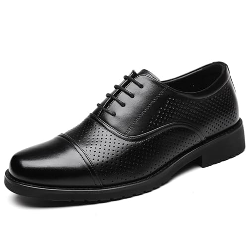 Men’s Leather Oxfords Shoes for Men, Pointed Toe Lace-up Business Derby Classic Tuxedo Shoes