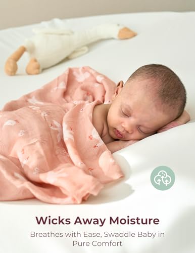 Image of Momcozy Muslin Swaddle Blankets, 4-Pack Breathable and Skin-Friendly Receiving Blankets, Swaddle Blanket Shower Gifts & Baby Registry Essentials, Large 47 inchx47 inch, Little Homestead