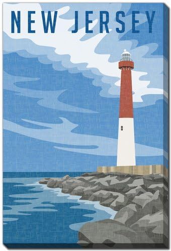 New Jersey State Poster, 16" x 20" Print on Canvas Wall Art