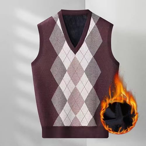 Sweater Vest Men Plaid Jacquard V Neck Pullover Sleeveless Casual Loose Knitted Jumper Tops Button Up Fashion Comfy Sweaters2