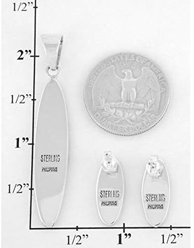 Matching Turquoise Pendant & Earrings Set 925 Sterling Silver (Pendant, Earrings, Stainless Necklace 20") - Image 5