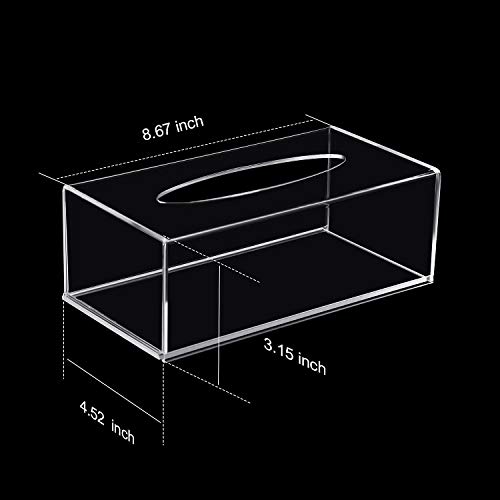 image for Nuenen 2 Pieces Acrylic Facial Tissue Dispenser Box Tissue Box Holder 