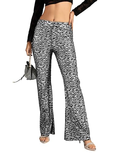 Image of Black Sequine Bell Bottom Pants