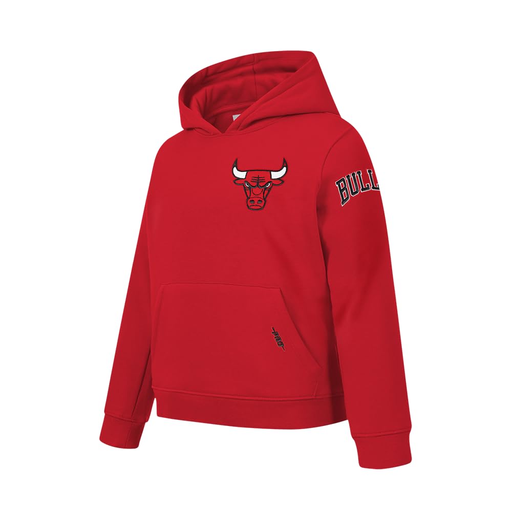 Pro Standard NBA Classic Chenille BB Fleece Full Zip Hoodie Felpa con Cappuccio, Rosso/Escursione, Tinta Unita (Getaway Solids), M Bambino