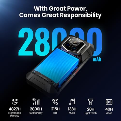 Image of FOSSIBOT F107 Pro 5G Rugged Phone Unlocked, 200-megapixel 4K Ultra-high-Definition Camera, 30GB + 512GB Storage Smartphone, 28000mAh Battery Phone, Android 15,6.95 inch 120Hz Display Waterproof Phones