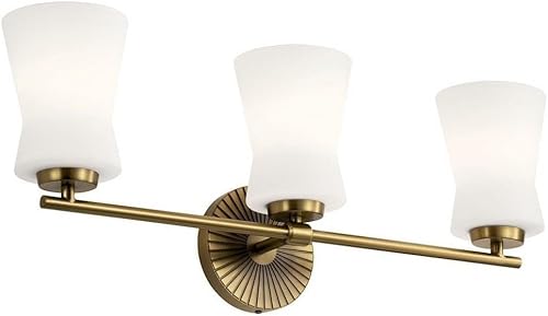 Kichler Brianne 24.5 Inch 3 Light Vanity Light with Satin Etched Cased Opal Glas