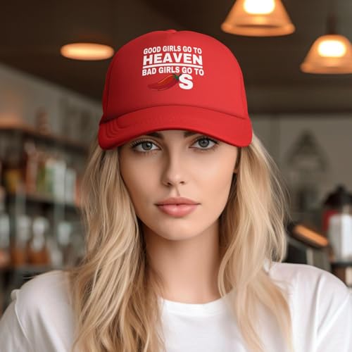 Good Girls Go to Heaven Bad Girls Go to Chilis Mesh Cap Trucker Hat 5