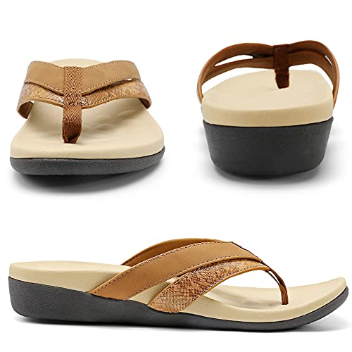 Image of Sounity Soft Arch Support Comfortable Sandals for Womens, Best Summer Dress Flip Flops with Cushion Memory Foam, Outdoor Walking Slippers for Plantar Fasciitis