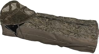 Drake Waterfowl Ghillie Layout Blind with Spring-Loaded Bonnet Mossy Oak Shadow Grass Habitat