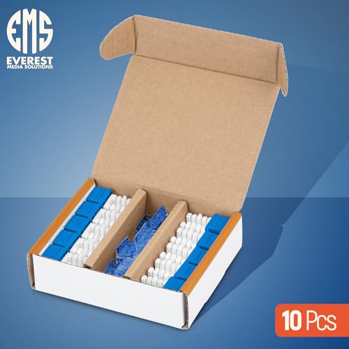 Image of Everest 90 Degree RJ45 Cat5e Keystone Jacks Slim Profile 10-Pack Blue