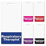 Besoar 5 Pack Respiratory Therapist Badge Buddy Card Holder - Vertical RT Accessories Blue Pink Purple Red Black Colors ID Name Identification Tags for Hospital Medical Work