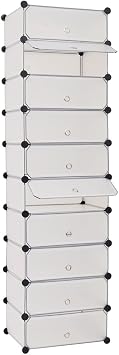 Modern Shoe Organizer with 10-Pair Capacity, White Storage Rack for Bedroom or Hallway
