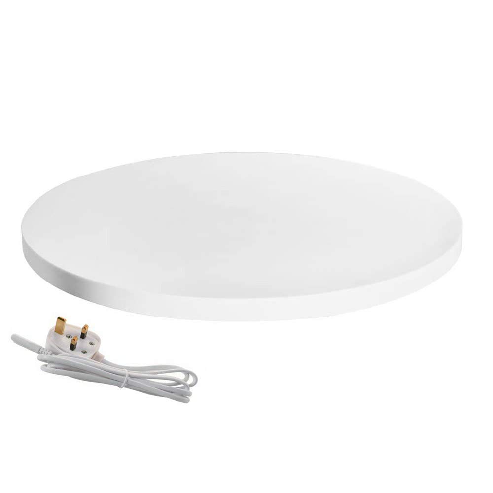 Fotoconic White Electric Motorized Rotating Turntable Display Stand, 24 Inch / 60Cm Diameter, 180 Lb Centric Loading For Shop Display