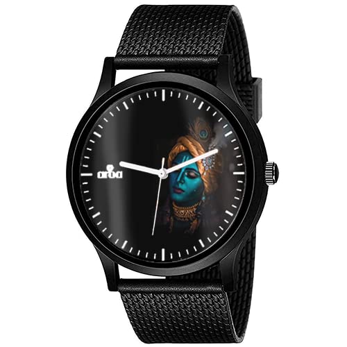 AROA Watch New Watch for Sri Krishna with Divine Face Model : 636 Black Metal Type Analog Black Strap Watch Black Dial for Men Stylish Watch for Boys (B0C6Q4DRZR) Amazon Price History, Amazon Price Tracker