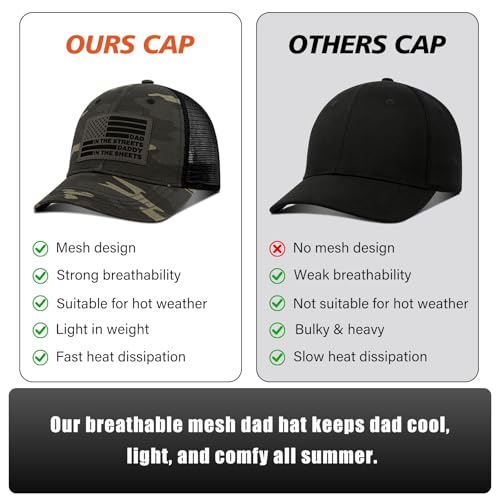 Image of Best Dad Ever American Flag Dad Hat - Adjustable Cotton Baseball Cap for Father's Day, Birthday Gifts from Daughter Son