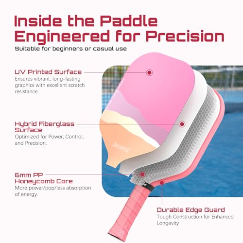 Image of Pickleball Paddles Set of 2, Lightweight Pickleball Racket for Beginner, USAPA Approved Fiberglass Surface Pickleball Set with Non-Slip Comfort Grip