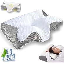 Butterfly Support Pillow, The Butterfly Pillow for Sleep, Cervical Support Pillow for Neck, Cervical Neck Traction Ergonomic Pillow for Neck Pain Relief, Side Sleeper Pillows for Adults Gray