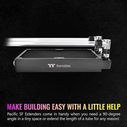 Image of Thermaltake Pacific SF Female to Male 30mm Extender Silver Black /DIY LCS /Fittings CL-W393-CU00SL-A