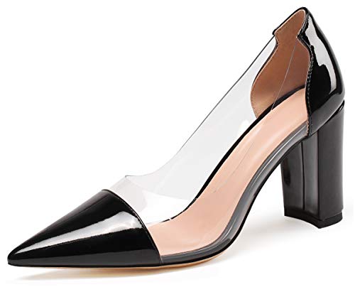 EDEFS Damen Pumps,High Heel Klassische Pumps,85mm Abendschuhe Pumps,Schwarz,Größe 41