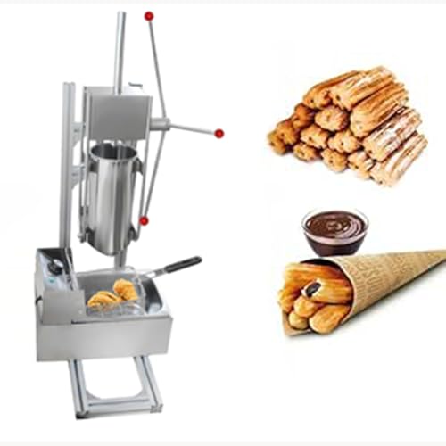 Commercial Churro Maker Machine Hand Crank Stainless Steel Professional Churro Maker Home Vertical Type Manual Spanish Donuts Churros Fill Machine (A)