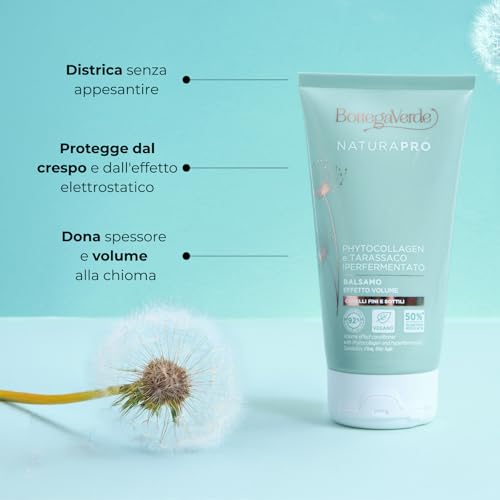 Bottega Verde - Natura Pro, Balsamo Effetto Volume Per Capelli Fini E Sottili, 150 Ml, Con Collagene Di Origine Naturale E Tarassaco Iperfermentato, Non Appesantisce - 3
